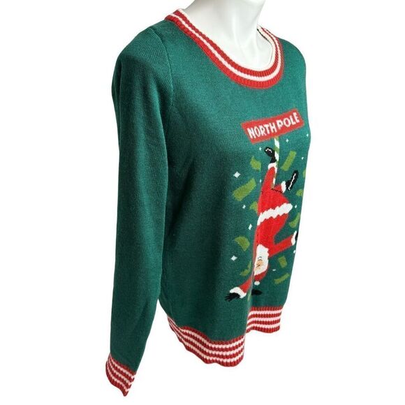 Tipsy Elves pole dancing Santa ugly Christmas sweater size M - Picture 5 of 12